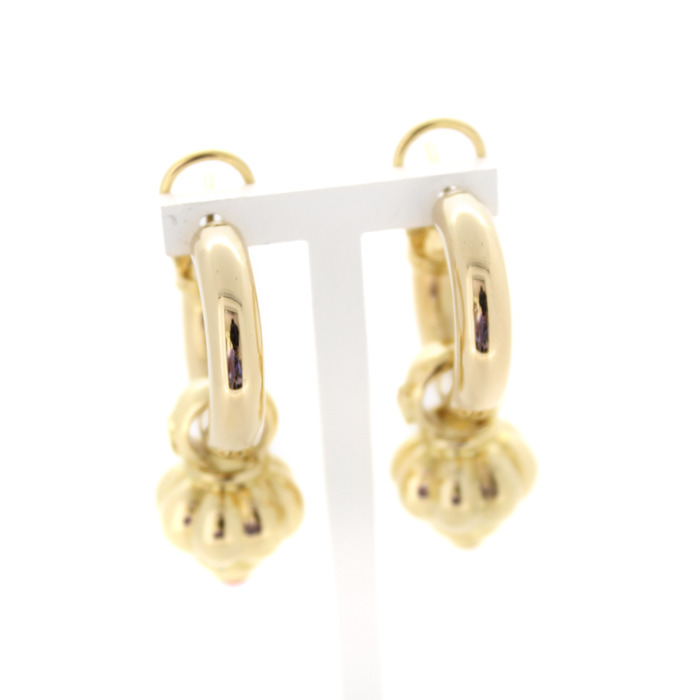 Oorbellen Creolen Hanger Geelgoud 18K Kleursteen Tweedehands 2272-3193 Juwelier Clem Vercammen.jpg