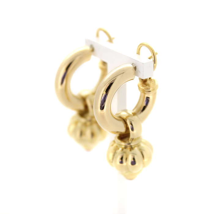 Oorbellen Creolen Hanger Geelgoud 18K Kleursteen Tweedehands 2272-3193 Juwelier Clem Vercammen.jpg