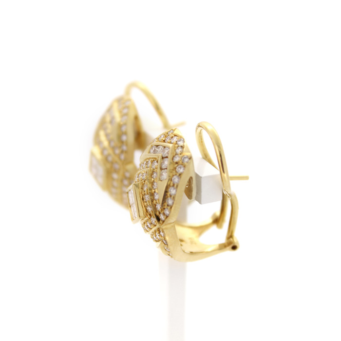 Oorbellen Geelgoud 18K Briljanten Princess Cut Diamanten Tweedehands 2275-3194 Juwelier Clem Vercammen.jpg