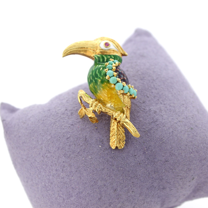 Broche Vogel Geelgoud 18K TWeedehand 2255-3226 Juwelier Clem Vercammen.jpg