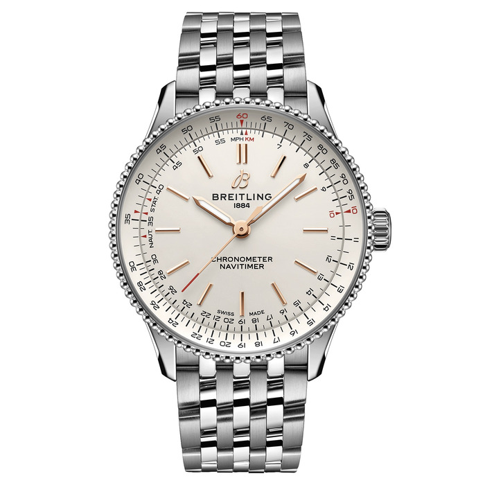 272545 01 Breitling Navitimer Automatic 36 Cream Steel Bracelet A17327211G1A1 Juwelier Clem Vercammen 1.jpg