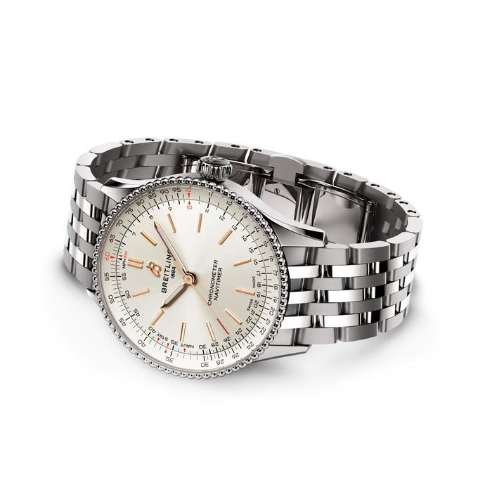272545 01 Breitling Navitimer Automatic 36 Cream Steel Bracelet A17327211G1A1 Juwelier Clem Vercammen 1.jpg