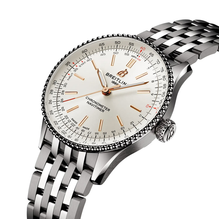 272545 01 Breitling Navitimer Automatic 36 Cream Steel Bracelet A17327211G1A1 Juwelier Clem Vercammen 1.jpg