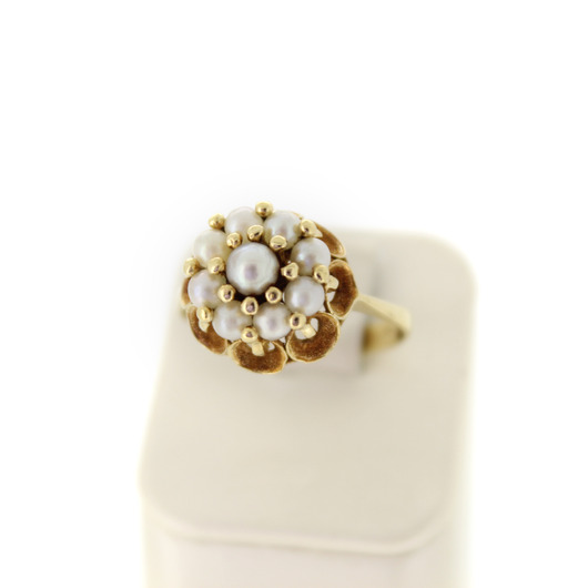 Juweel Ring Vintage Geelgoud 18 karaat met parel '2362-3241-TWDH' Juweel Ring Vintage Geelgoud 18 karaat met parel '2362-3241-TWDH'