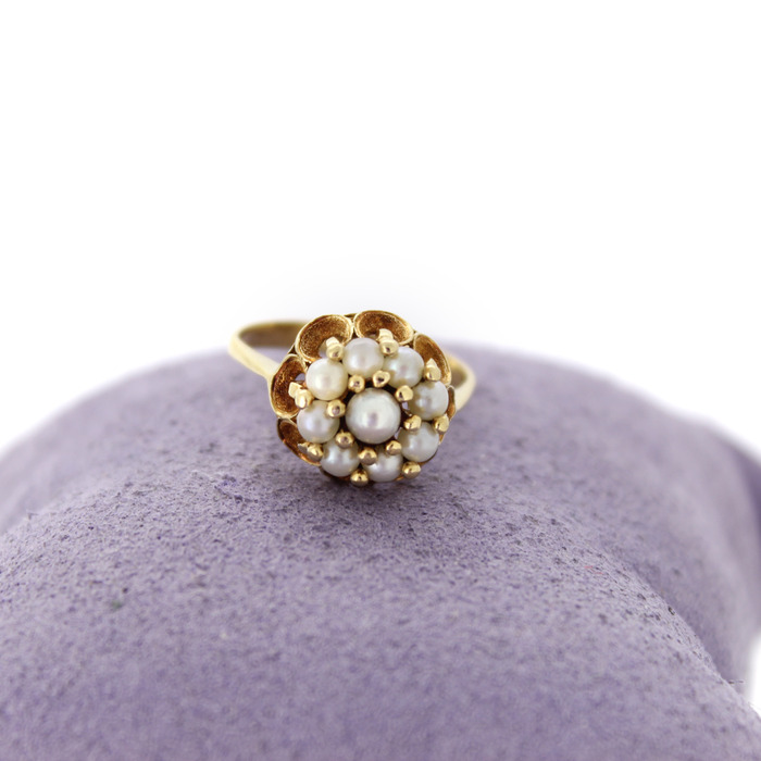 Vitage Ring Geelgoud 18K Parels Tweedehands 2362-3241 Juwelier Clem Vercammen.jpg