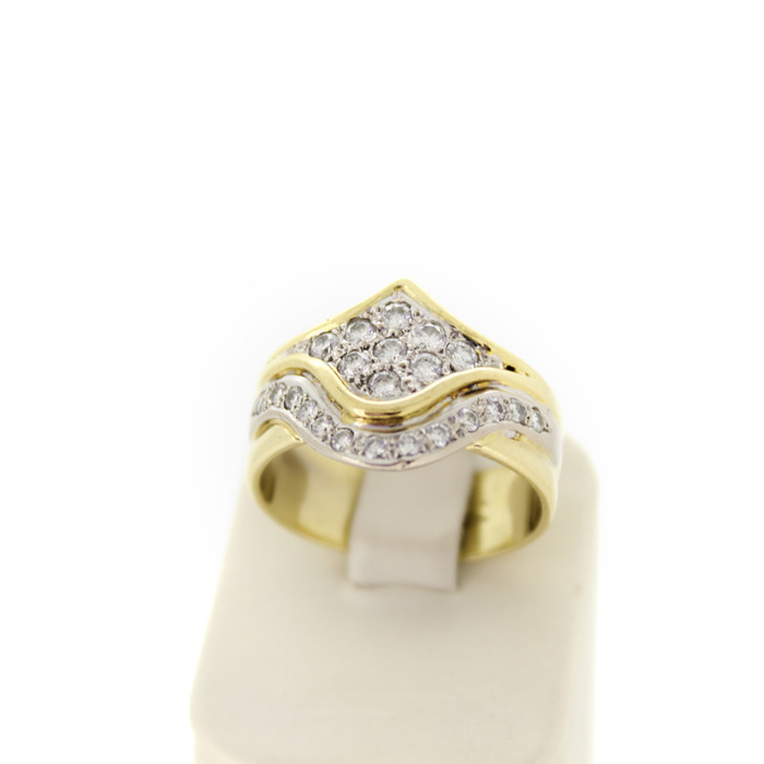 Ring Bicolor Wit Geelgoud 18 Karaat Briljanten Tweedehands 2364-3243 Juwelier Clem Vercammen.jpg