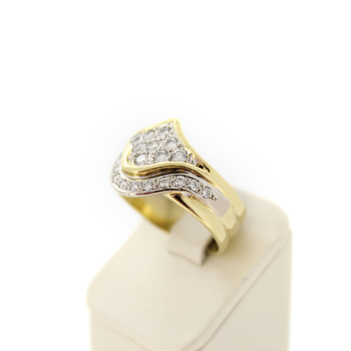 Ring Bicolor Wit Geelgoud 18 Karaat Briljanten Tweedehands 2364-3243 Juwelier Clem Vercammen.jpg