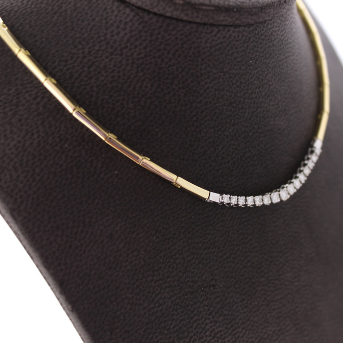 Collier Bicolor Wit Geelgoud 18K Briljanten Tweedehands 82846-3211 Juwelier Clem Vercammen.jpg