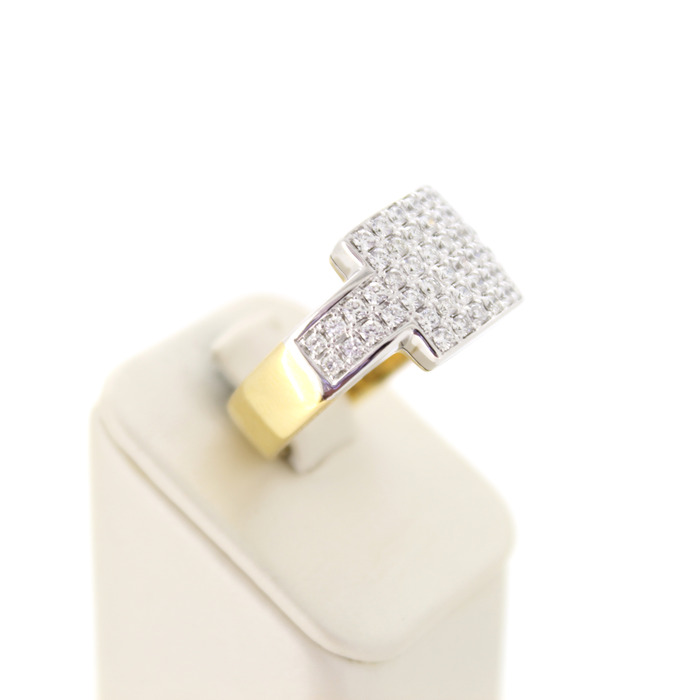 Ring Bicolor Wit Geelgoud 18 Karaat Briljante Tweedehands 82847-3212 Juwelier Clem Vercammen.jpg
