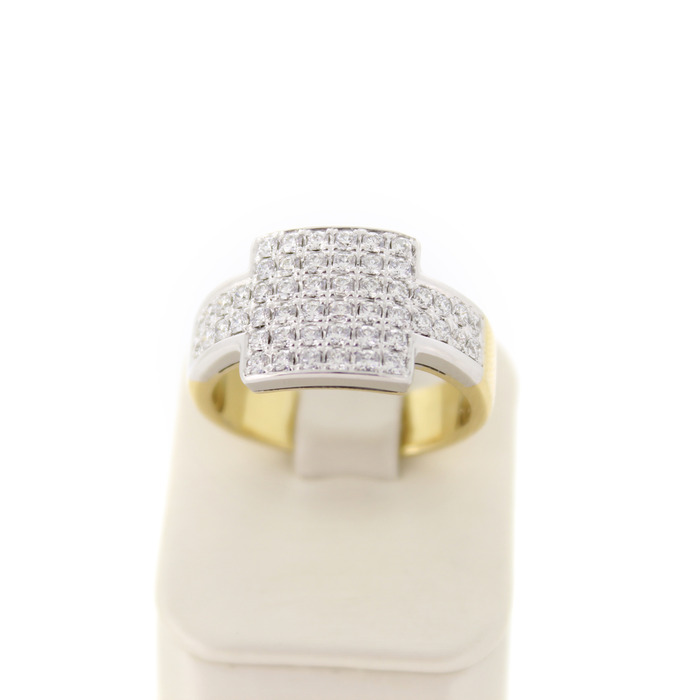 Ring Bicolor Wit Geelgoud 18 Karaat Briljante Tweedehands 82847-3212 Juwelier Clem Vercammen.jpg