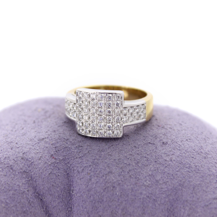 Ring Bicolor Wit Geelgoud 18 Karaat Briljante Tweedehands 82847-3212 Juwelier Clem Vercammen.jpg
