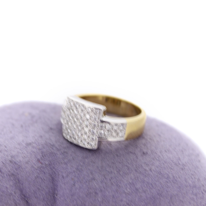 Ring Bicolor Wit Geelgoud 18 Karaat Briljante Tweedehands 82847-3212 Juwelier Clem Vercammen.jpg