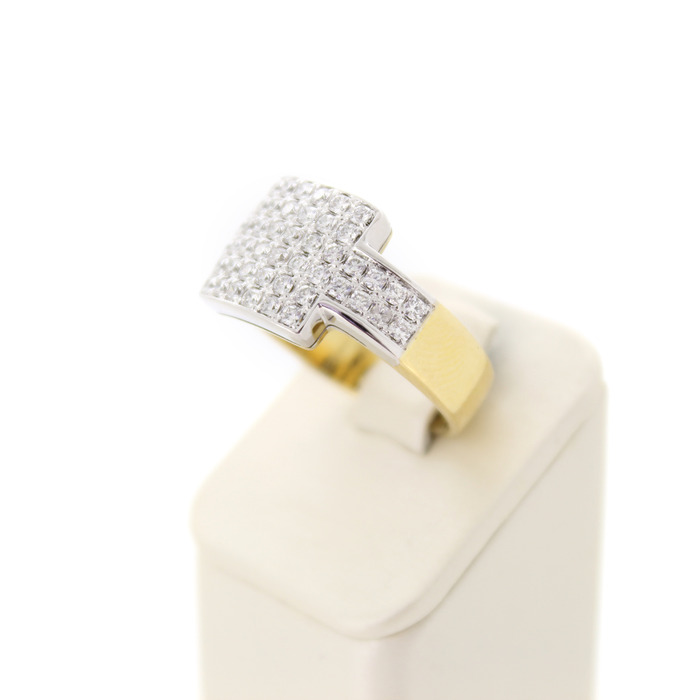 Ring Bicolor Wit Geelgoud 18 Karaat Briljante Tweedehands 82847-3212 Juwelier Clem Vercammen.jpg