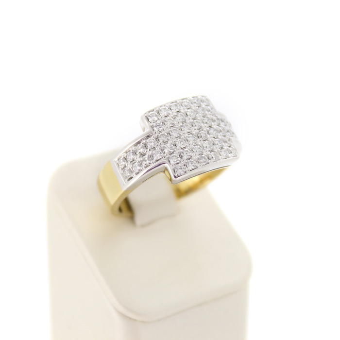 Ring Bicolor Wit Geelgoud 18 Karaat Briljante Tweedehands 82847-3212 Juwelier Clem Vercammen.jpg