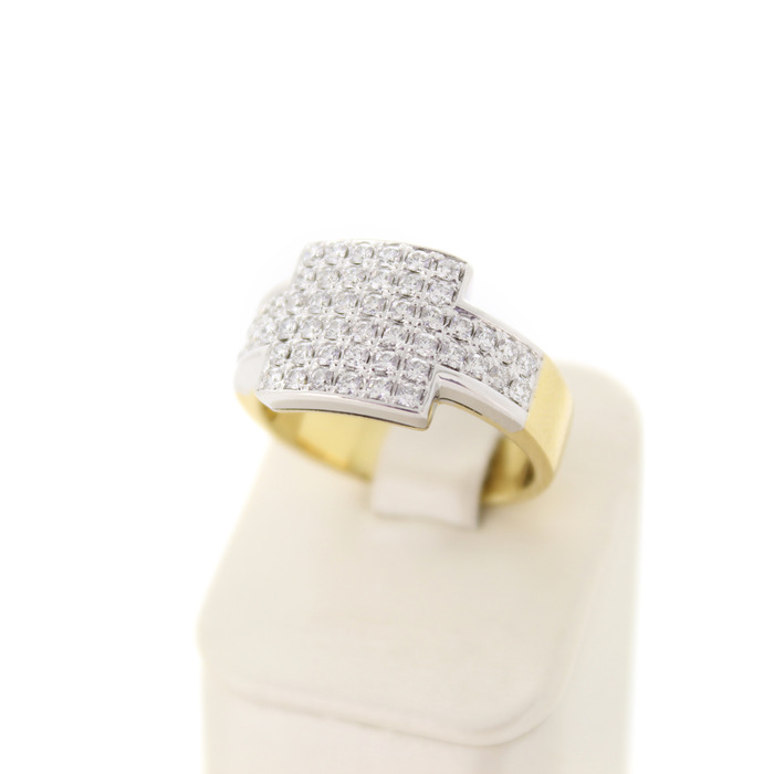 Ring Bicolor Wit Geelgoud 18 Karaat Briljante Tweedehands 82847-3212 Juwelier Clem Vercammen.jpg