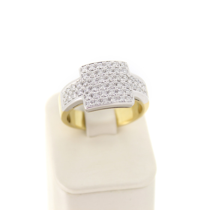 Ring Bicolor Wit Geelgoud 18 Karaat Briljante Tweedehands 82847-3212 Juwelier Clem Vercammen.jpg