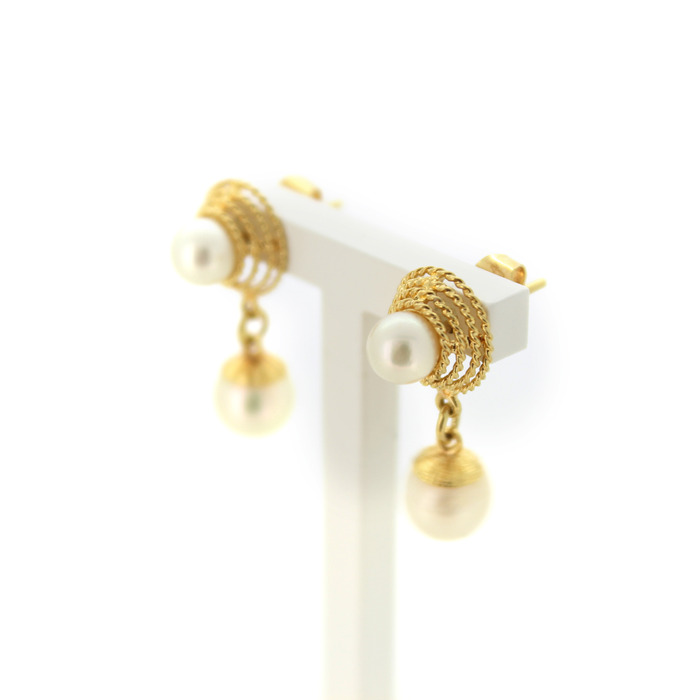 Oorstekers Geelgoud 18K Parels TWeedehands 2233-3231 Juwelier-Clem Vercammen.jpg