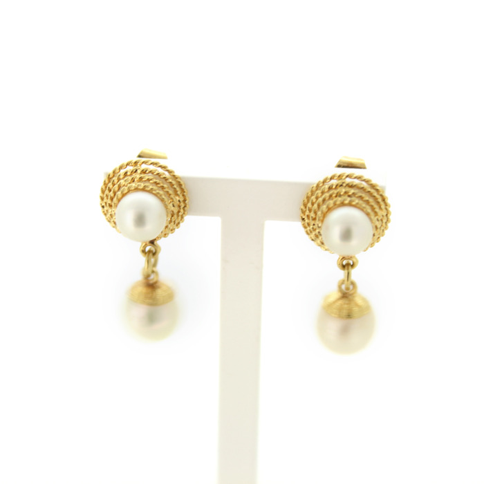 Oorstekers Geelgoud 18K Parels TWeedehands 2233-3231 Juwelier-Clem Vercammen.jpg