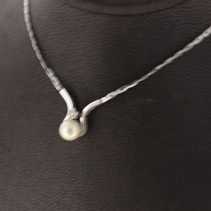Collier Witgoud 18K Briljant Parel Tweedehands 2152-3160 Juwelier Clem Vercammen.jpg