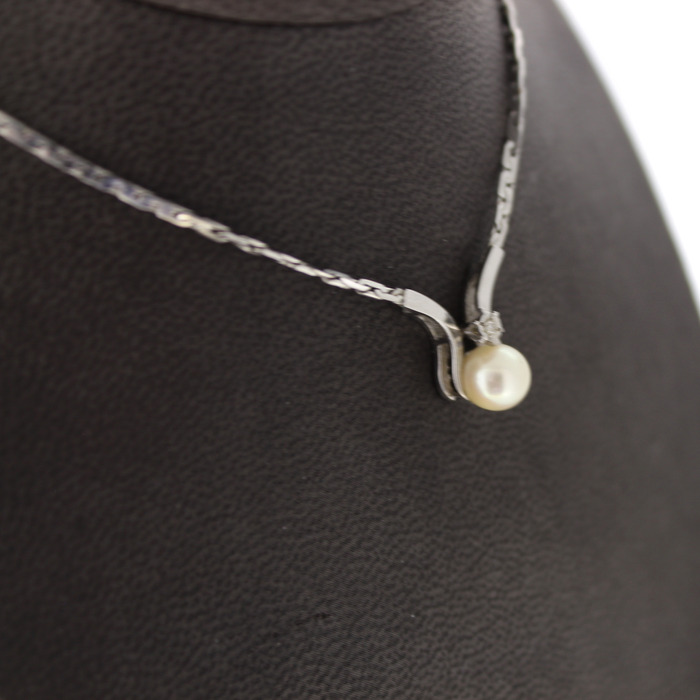 Collier Witgoud 18K Briljant Parel Tweedehands 2152-3160 Juwelier Clem Vercammen.jpg