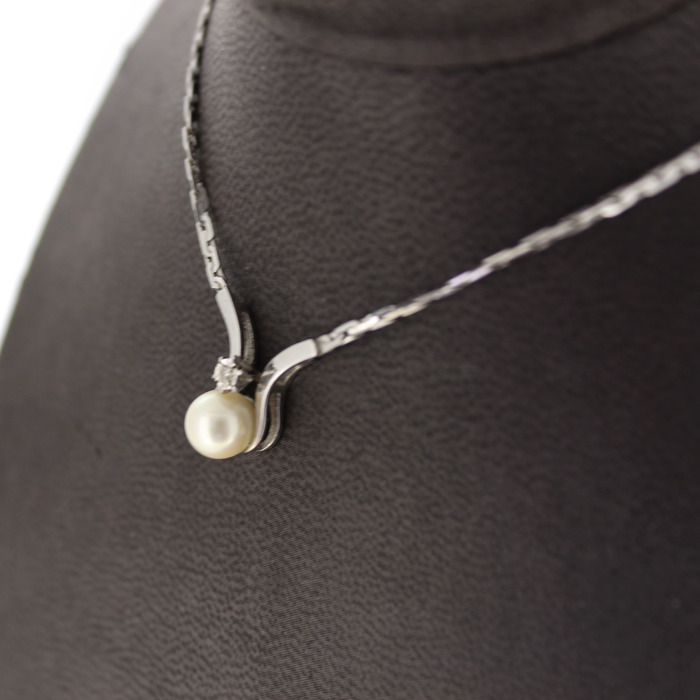 Collier Witgoud 18K Briljant Parel Tweedehands 2152-3160 Juwelier Clem Vercammen.jpg