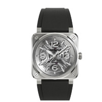 Horloge BELL & ROSS AUTO SKELETON STEEL BR03A-BL-SKST/SRB Horloge BELL & ROSS AUTO SKELETON STEEL BR03A-BL-SKST/SRB