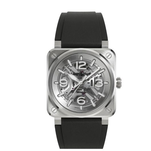 Horloge BELL & ROSS AUTO SKELETON STEEL BR03A-BL-SKST/SRB Horloge BELL & ROSS AUTO SKELETON STEEL BR03A-BL-SKST/SRB