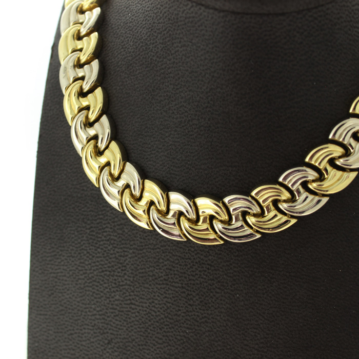 Collier Bicolor Wit Geelgoud 18 Karaat Tweedehands 2680-3259 Juwelier Clem Vercammen.jpg