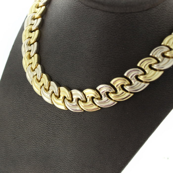 Collier Bicolor Wit Geelgoud 18 Karaat Tweedehands 2680-3259 Juwelier Clem Vercammen.jpg