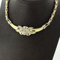 Juweel Collier Bicolor wit en geelgoud 18 karaat met briljanten '2678-3260-TWDH' Juweel Collier Bicolor wit en geelgoud 18 karaat met briljanten '2678-3260-TWDH'