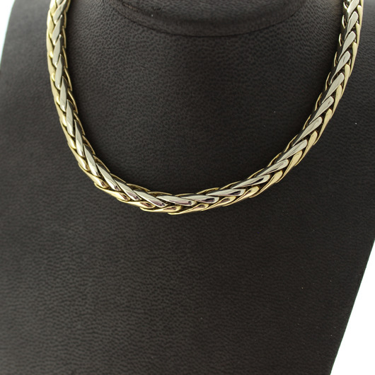 Juweel Palmier Collier Bicolor wit en geelgoud 18 karaat '2679-3258-TWDH' Juweel Palmier Collier Bicolor wit en geelgoud 18 karaat '2679-3258-TWDH'