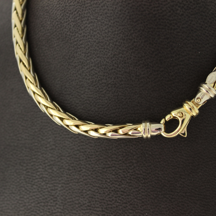 Collier Palmier Bicolor Wit Geelgoud 18 Karaat TWeedehands 2679-3258 Juwelier Clem Vercammen.jpg