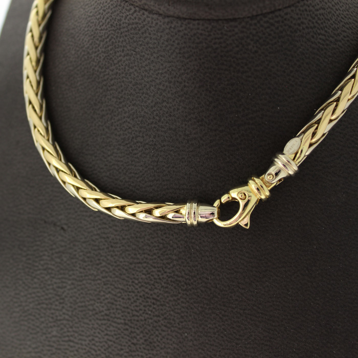 Collier Palmier Bicolor Wit Geelgoud 18 Karaat TWeedehands 2679-3258 Juwelier Clem Vercammen.jpg