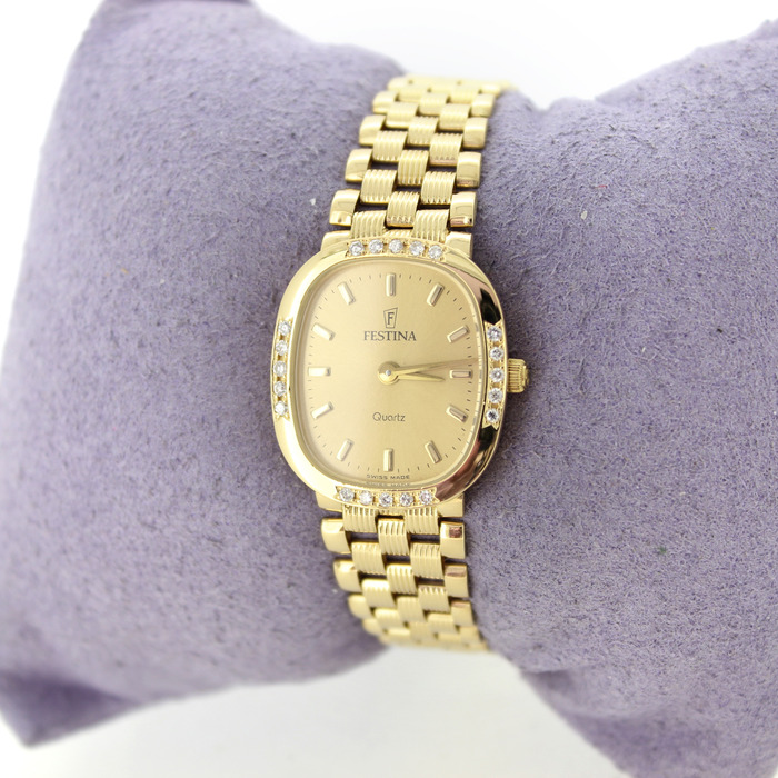 Festina Horloge Geelgoud 18 Karaat Briljanten Tweedehands 2683-2070 Juwelier Clem Vercammen.jpg