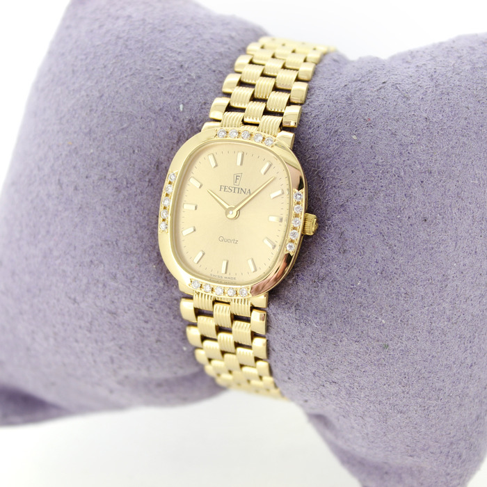 Festina Horloge Geelgoud 18 Karaat Briljanten Tweedehands 2683-2070 Juwelier Clem Vercammen.jpg