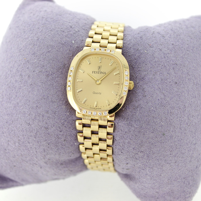 Festina Horloge Geelgoud 18 Karaat Briljanten Tweedehands 2683-2070 Juwelier Clem Vercammen.jpg