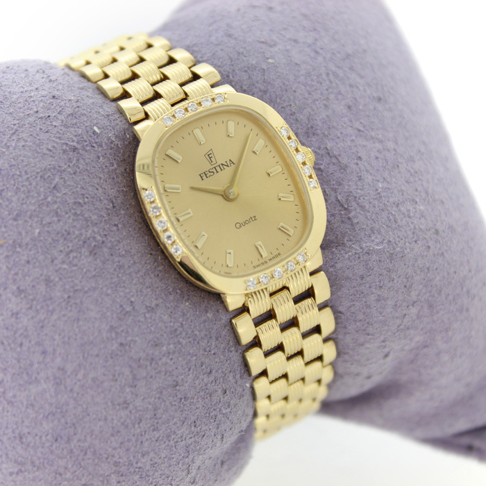 Festina Horloge Geelgoud 18 Karaat Briljanten Tweedehands 2683-2070 Juwelier Clem Vercammen.jpg