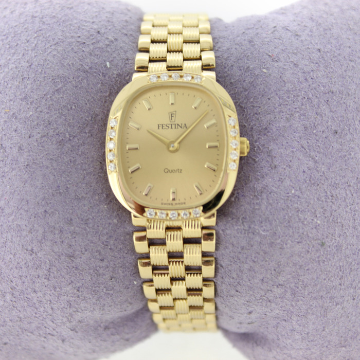 Festina Horloge Geelgoud 18 Karaat Briljanten Tweedehands 2683-2070 Juwelier Clem Vercammen.jpg
