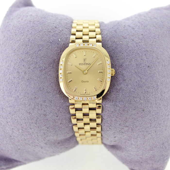 Festina Horloge Geelgoud 18 Karaat Briljanten Tweedehands 2683-2070 Juwelier Clem Vercammen.jpg