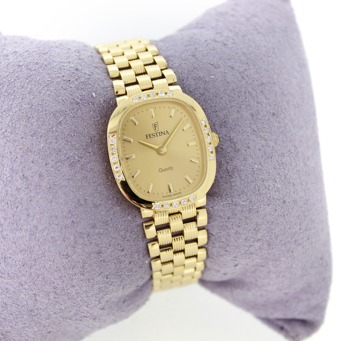 Festina Horloge Geelgoud 18 Karaat Briljanten Tweedehands 2683-2070 Juwelier Clem Vercammen.jpg
