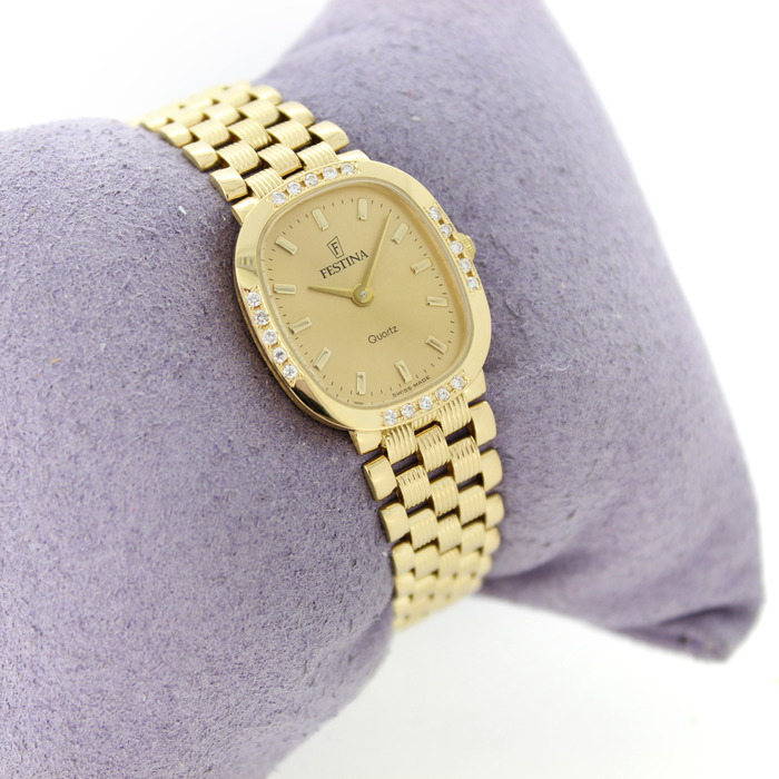 Festina Horloge Geelgoud 18 Karaat Briljanten Tweedehands 2683-2070 Juwelier Clem Vercammen.jpg