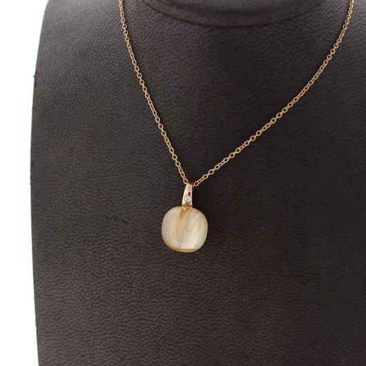 Juweel Bigli ketting met hanger rosé goud 18 karaat briljant en Rutile Quartz '2178-3216-TWDH' Juweel Bigli ketting met hanger rosé goud 18 karaat briljant en Rutile Quartz '2178-3216-TWDH'