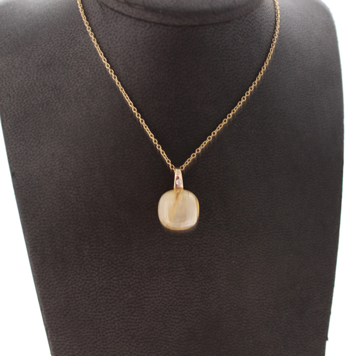 Ketting Met Hanger Bigli Mini Sweety Rose Goud 18 Karaat Briljanten Rutile Quartz Tweedehands 2178-3216 Juwelier Clem Vercammen.jpg