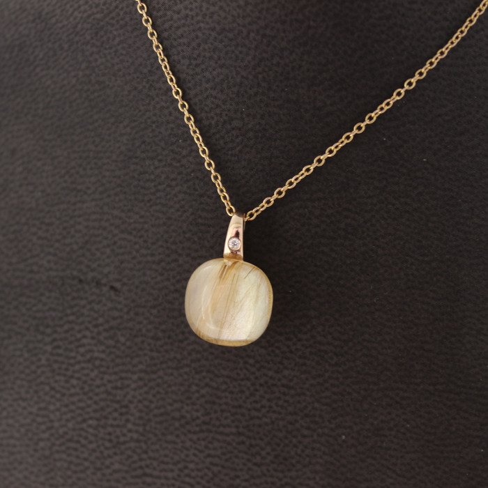 Ketting Met Hanger Bigli Mini Sweety Rose Goud 18 Karaat Briljanten Rutile Quartz Tweedehands 2178-3216 Juwelier Clem Vercammen.jpg