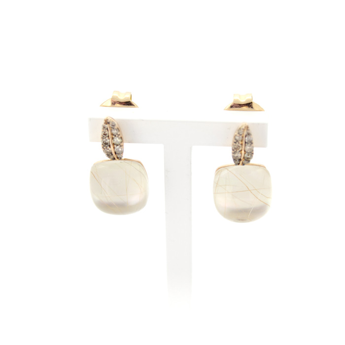 Oorbellen Bigli Mini Sweety 18 Karaat Rose Goud Briljanten Rutile Quartz TWeedehands 2178-3217 Juwelier Clem Vercammen.jpg