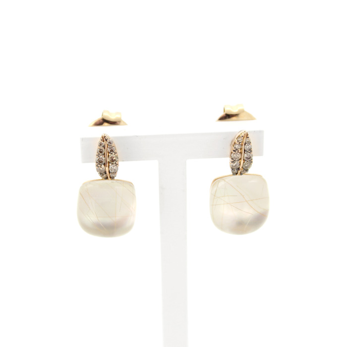 Oorbellen Bigli Mini Sweety 18 Karaat Rose Goud Briljanten Rutile Quartz TWeedehands 2178-3217 Juwelier Clem Vercammen.jpg