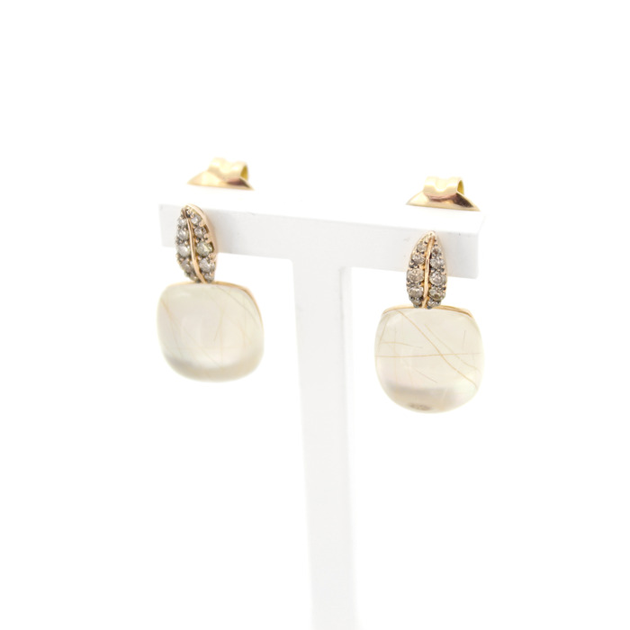 Oorbellen Bigli Mini Sweety 18 Karaat Rose Goud Briljanten Rutile Quartz TWeedehands 2178-3217 Juwelier Clem Vercammen.jpg
