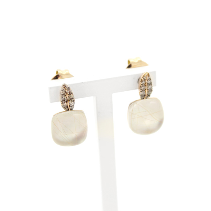 Oorbellen Bigli Mini Sweety 18 Karaat Rose Goud Briljanten Rutile Quartz TWeedehands 2178-3217 Juwelier Clem Vercammen.jpg