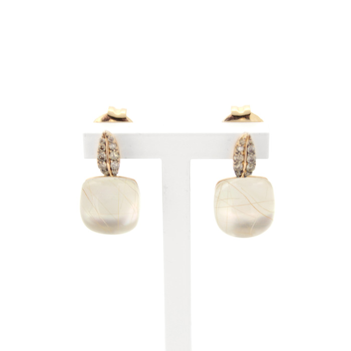 Oorbellen Bigli Mini Sweety 18 Karaat Rose Goud Briljanten Rutile Quartz TWeedehands 2178-3217 Juwelier Clem Vercammen.jpg