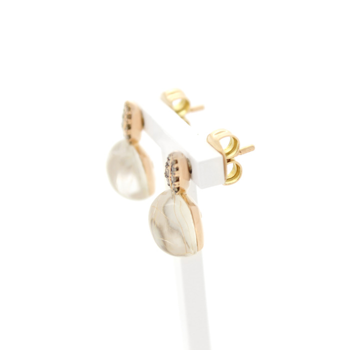 Oorbellen Bigli Mini Sweety 18 Karaat Rose Goud Briljanten Rutile Quartz TWeedehands 2178-3217 Juwelier Clem Vercammen.jpg